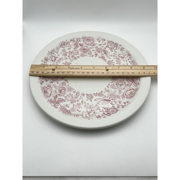 Vintage Sterling China 9.5” Dinner Plate Pink Floral USA 1950s Restaurant Ware - Picture 2 of 6